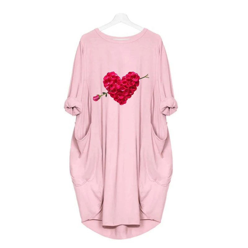Платье женское с принтом лепестков влюбленных свободные платья винтажные