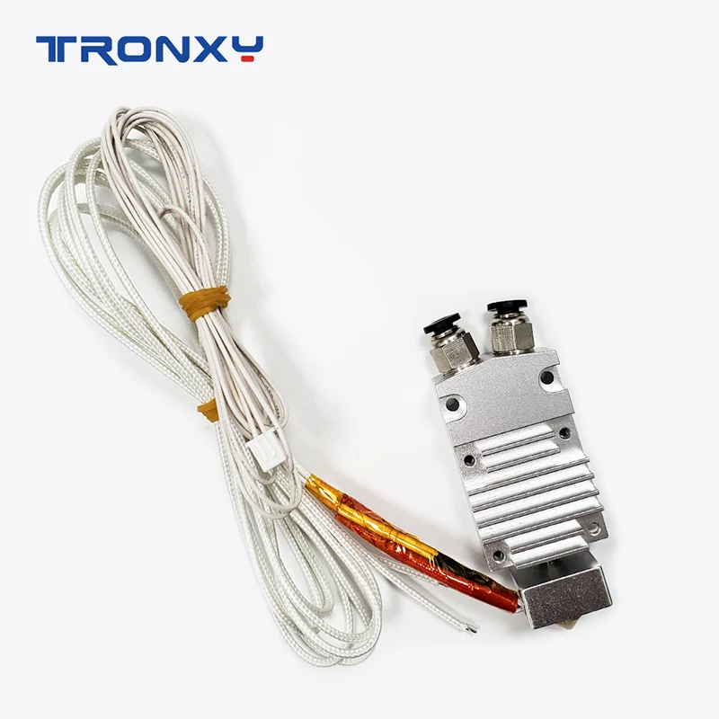 

2020 Tronxy 3D Printer Parts 2 in 1 out J-head Aluminum Heat Block 0.4mm Nozzle 24V Heating tube 100K Thermistor for 2E printer