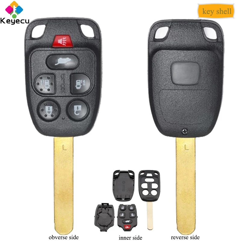 KEYECU Замена дистанционного ключа автомобиля корпус 6 кнопок FOB для Honda Odyssey 2011 2012 2013