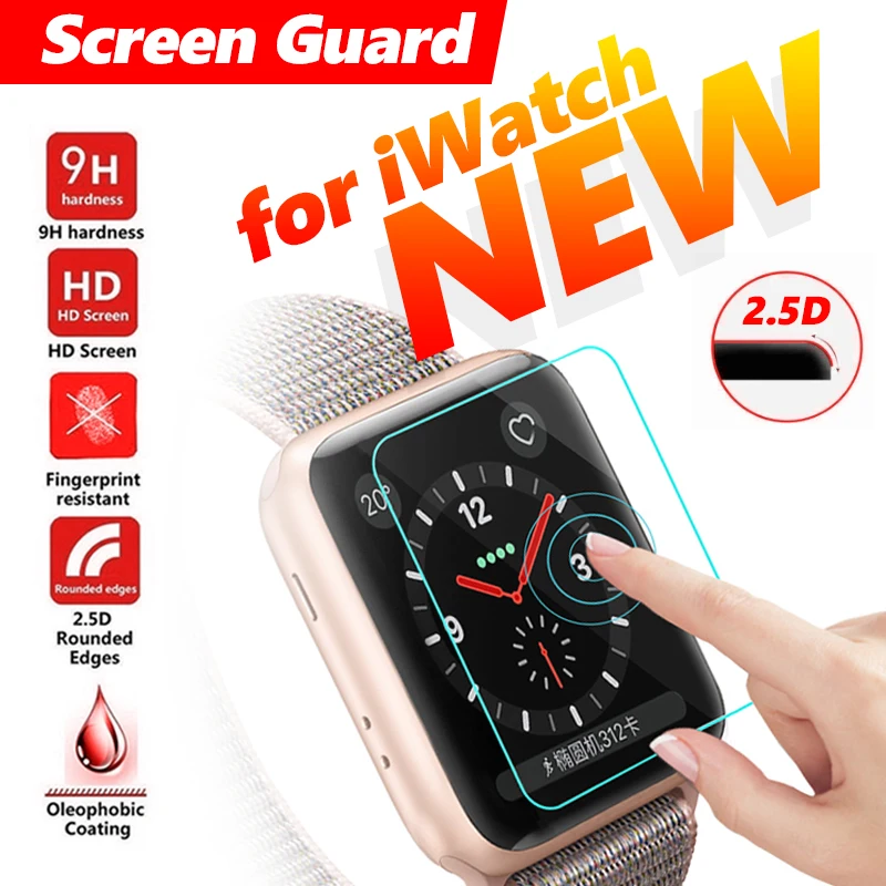 Защитная пленка для экрана для iWatch 4, прозрачное закаленное стекло, взрывозащищенный жесткий защитный экран для apple Smart Watch