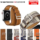 Ремешок из натуральной кожи для Apple Watch Band 7 6 5 4 3 2 1 SE, браслет для Apple Watch 45 мм 41 мм 44 мм 40 мм 42 мм 38 мм, iWatch