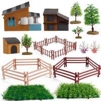 childrens educational toys simulation desktop micro landscape farm model diy ornaments house fruit tree water grass fence gift