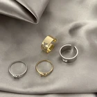 Парные регулируемые открытые кольца-бабочки, 1 пара, набор для женщин и мужчин, металлические кольца унисекс золотого и серебряного цвета, модные ювелирные кольца