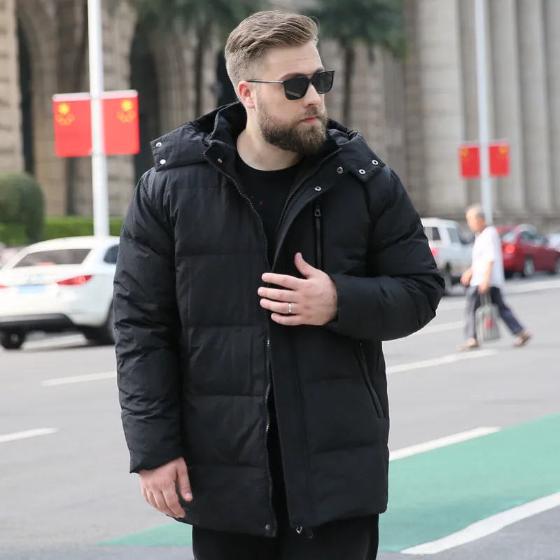 Мужская зимняя XL-7XL большого размера 8XL 9XL 10XL с капюшоном парка теплая куртка с длинным разрезом толстое свободное теплое пальто