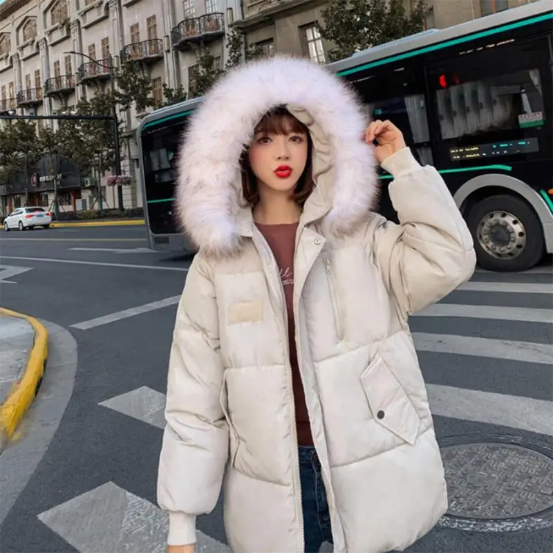 Корейский стиль Женский Одноцветный Зимний пуховик теплая куртка утепленное