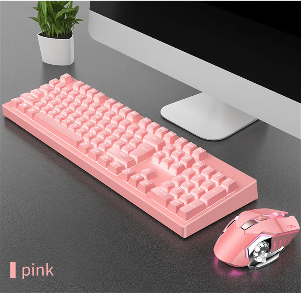 USB Проводная игровая клавиатура с подсветкой и мышь 104 брелки механическая клавиатура с ощущением игровая мышь для ноутбука PC компьютерный геймер