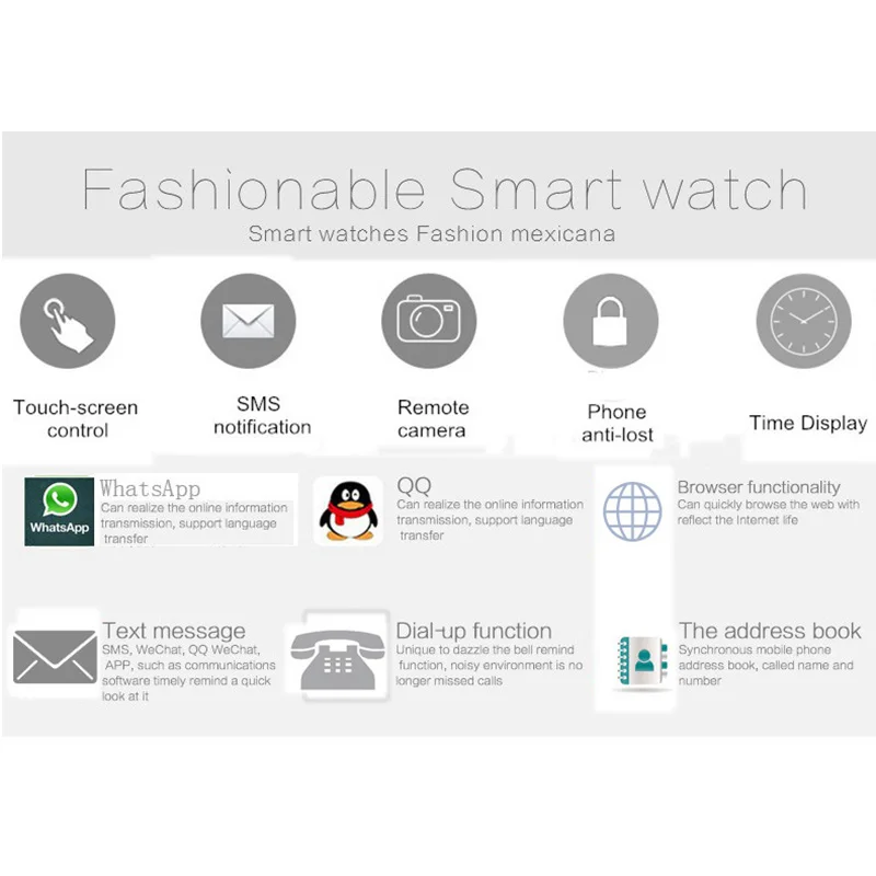 

A1 Bluetooth Call Music Smart Watch Fitness Tracker Sport Pedometer Camera Message Reminder Smartwatch For Android IOS