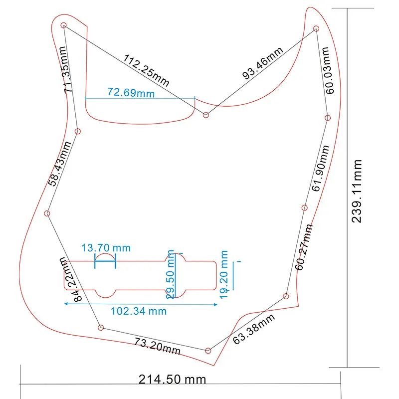 Pleroo заказное качество Pickguard для США 10 отверстий 5 струн джазовый бас гитара с