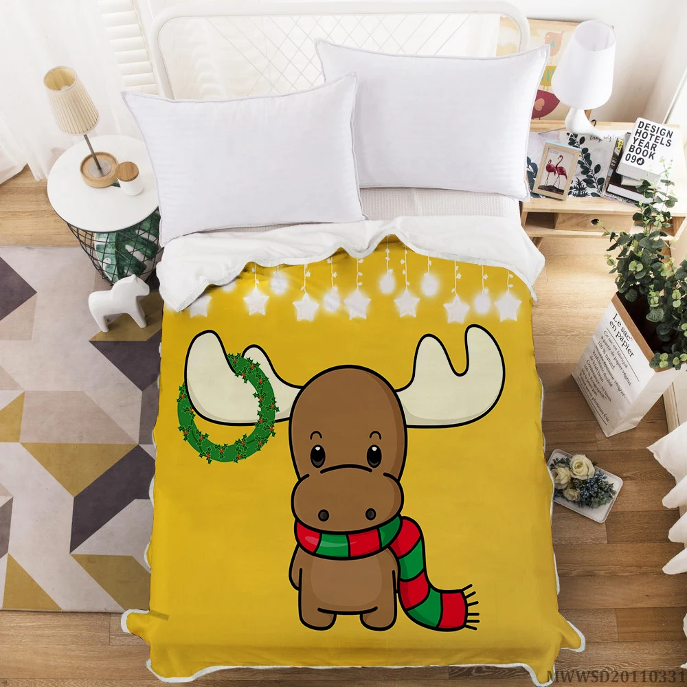 

Merry Christmas Santa Claus Print Blanket 3D Cool Blanket Bed Gift For Children Super Soft Highend Modern Home Bed Set