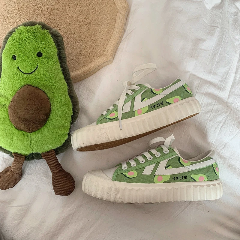 Клубничная холщовая обувь для учеников в Корейском стиле трендовая повседневная