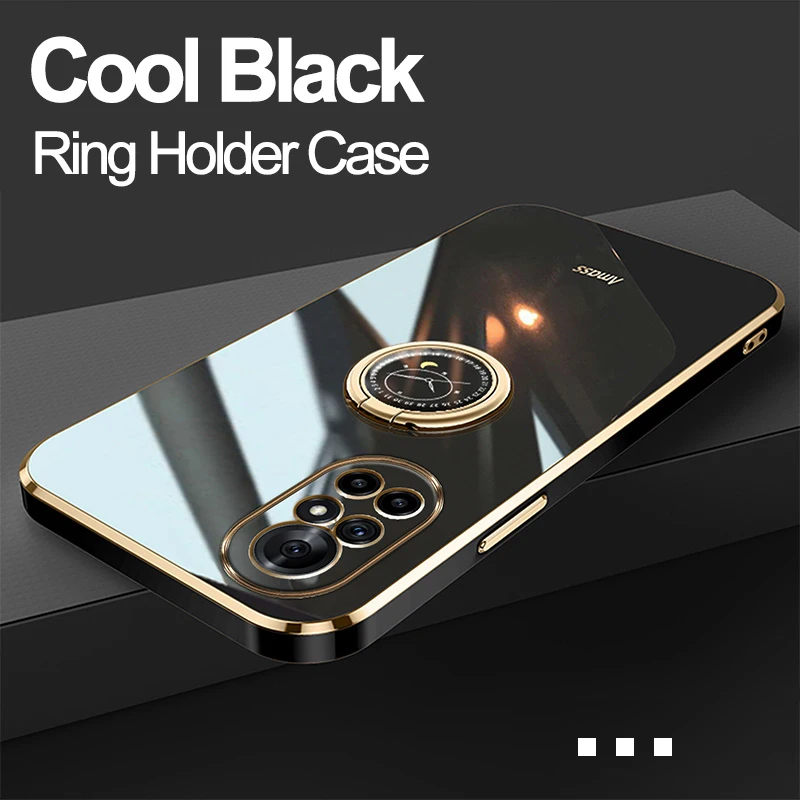 New Green Full Cover Case For Xiaomi Mi 10t Pro 5G Mi10t Xiomi 10 T 10tpro Plating Square Silicone Ring Holder Stand Cover Case