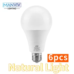 Естесветильник E27, светодиодная лампочка для дома, 9 Вт, 12 Вт, 15 Вт, 18 Вт, теплый белый и холодный белый свет, 220 В, 6 шт.