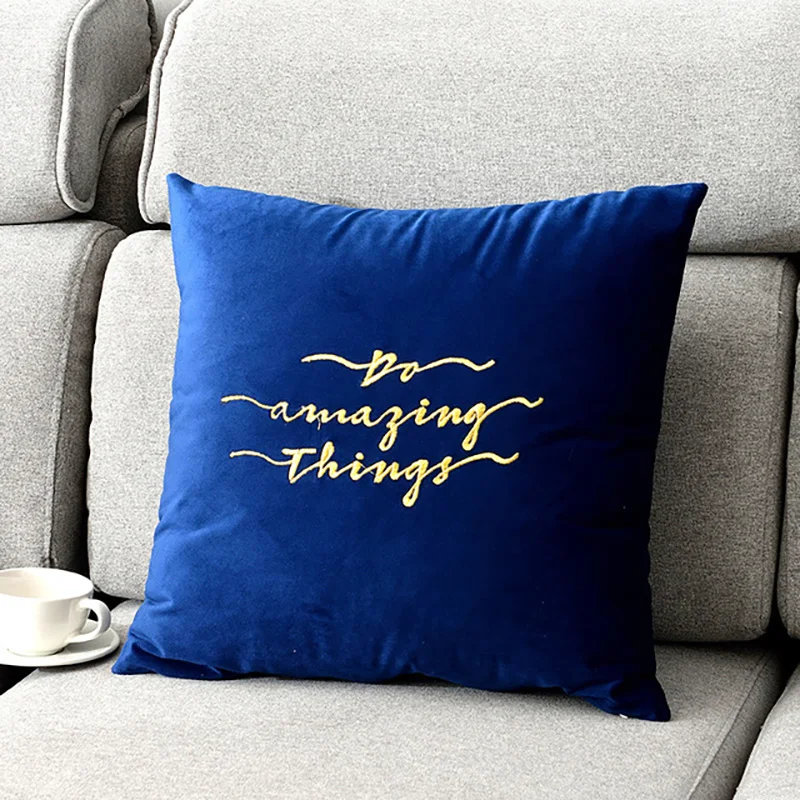 Современные наволочки простые Велет золотая линия вышивка декоративные