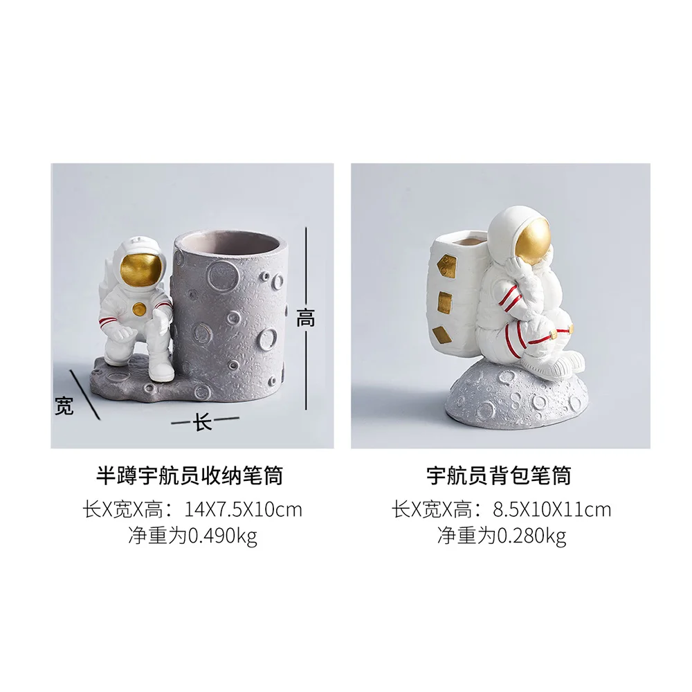 

Resin Astronaut Model Figurines Home Decoration Accessories For Living Room Creative Pen Pendulum Stand Office Desk Decoration