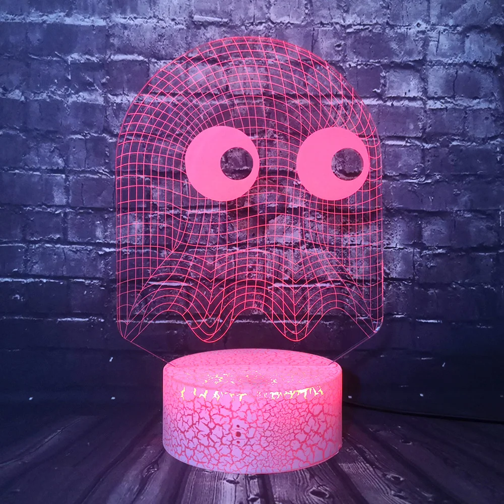 Светодиодный светильник с рисунком игры PACMAN, 7 цветов, безопасная детская настольная Ночная лампа для праздников, вечеринок, лава, рождественский подарок