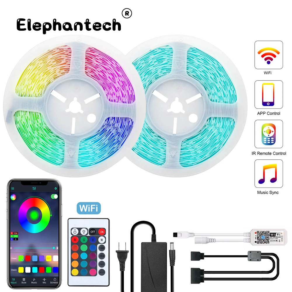 

RGB LED Strip Light SMD 5050 5M 10M 20M No Waterproof Led Tape DC12V 24V led lights Strip Lamp with IR Remote Controller