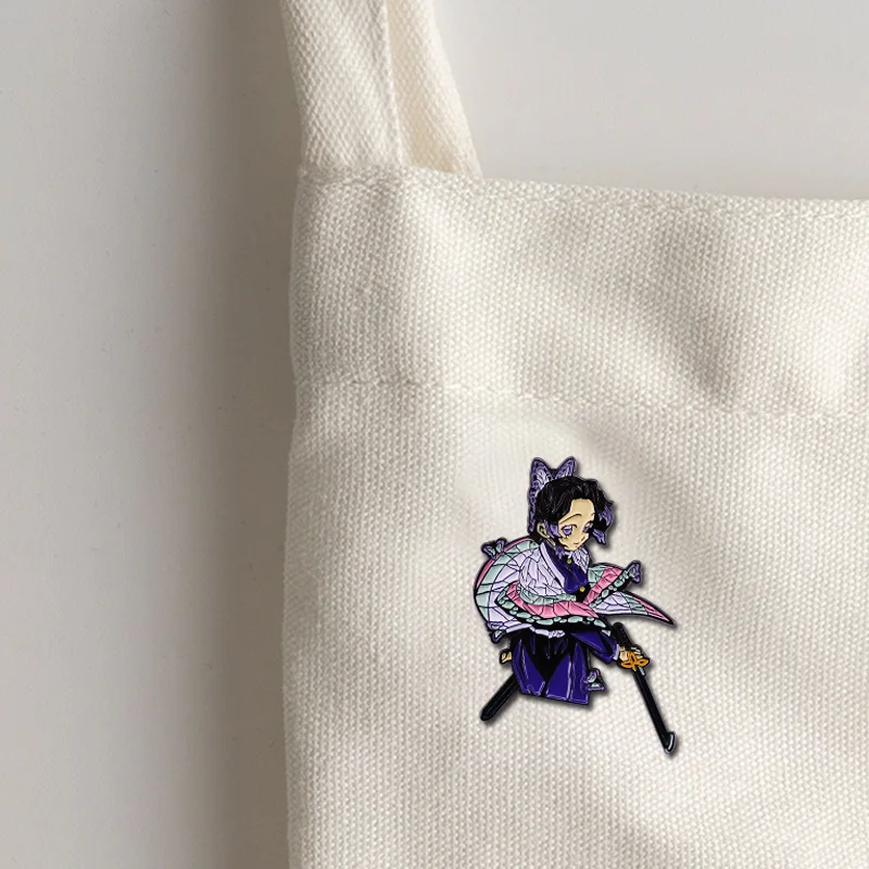 Kimetsu No Yaiba булавка аниме шинобу Кочо значок для дыхания насекомых отличный