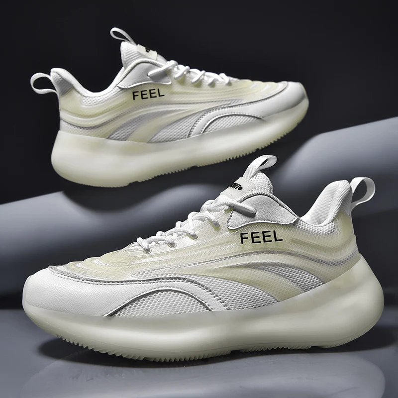 

2021 Men Running Shoes Light Breathable Fashion Sport Men's Sneakers Lace Up Mesh Athletic Shoes Unisex Couple Reflective Shoes