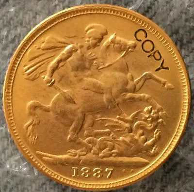 

24-K Gold plated 1887 UK coins copy