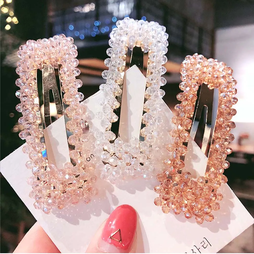 2019 Модные женские заколки Стразы полностью хрустальные для волос металлический