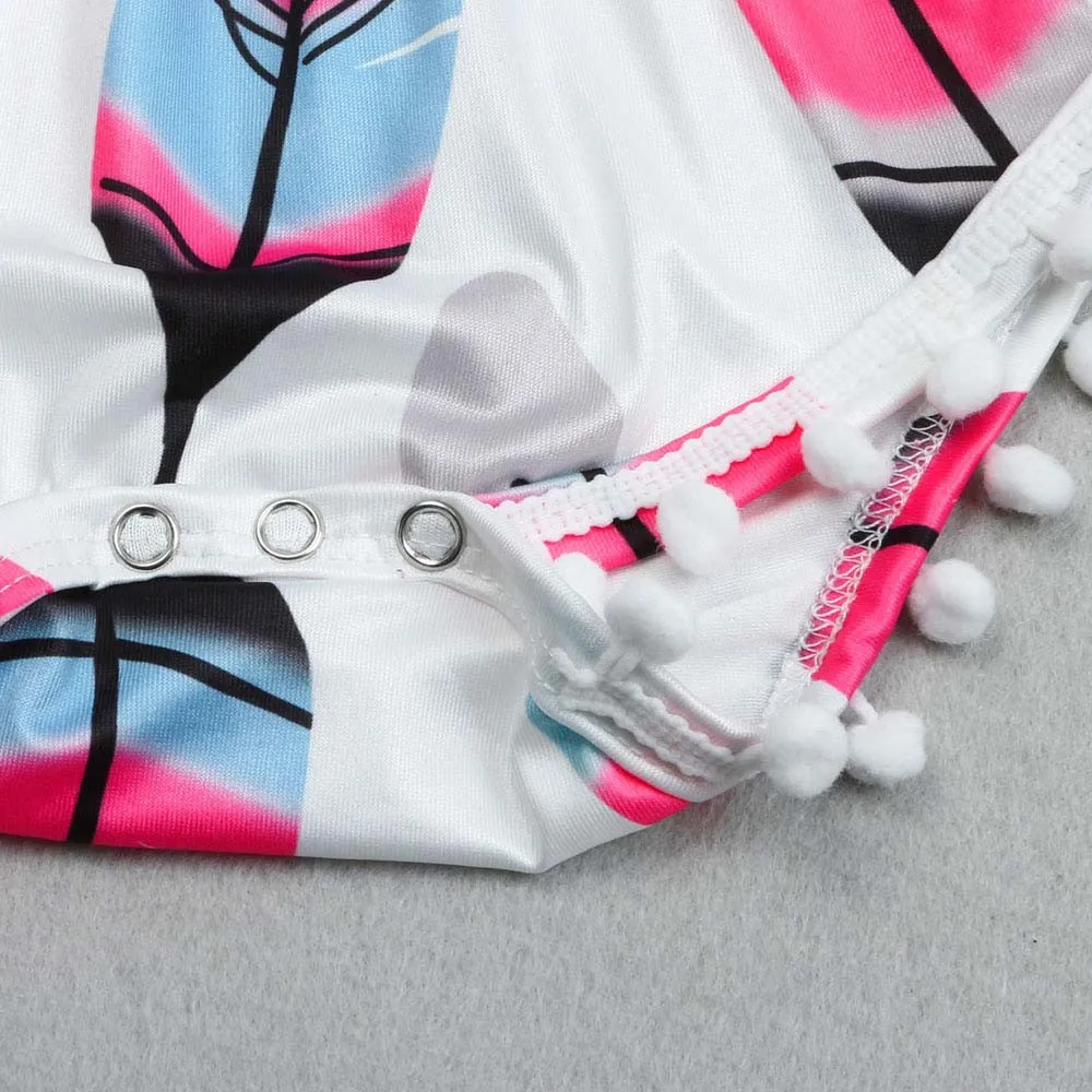 Комплект из 2 предметов Одежда для маленьких девочек Комбинезон без рукавов с