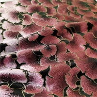 cf1102 pinkbluegreycoffeegoden ginkgo biloba leaves jacquard brocade fabric jackets home textiles curtain diy materials