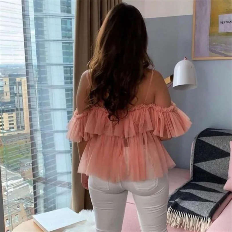 Женские пикантные топы летняя рубашка на бретелях розовый черный синий желтый