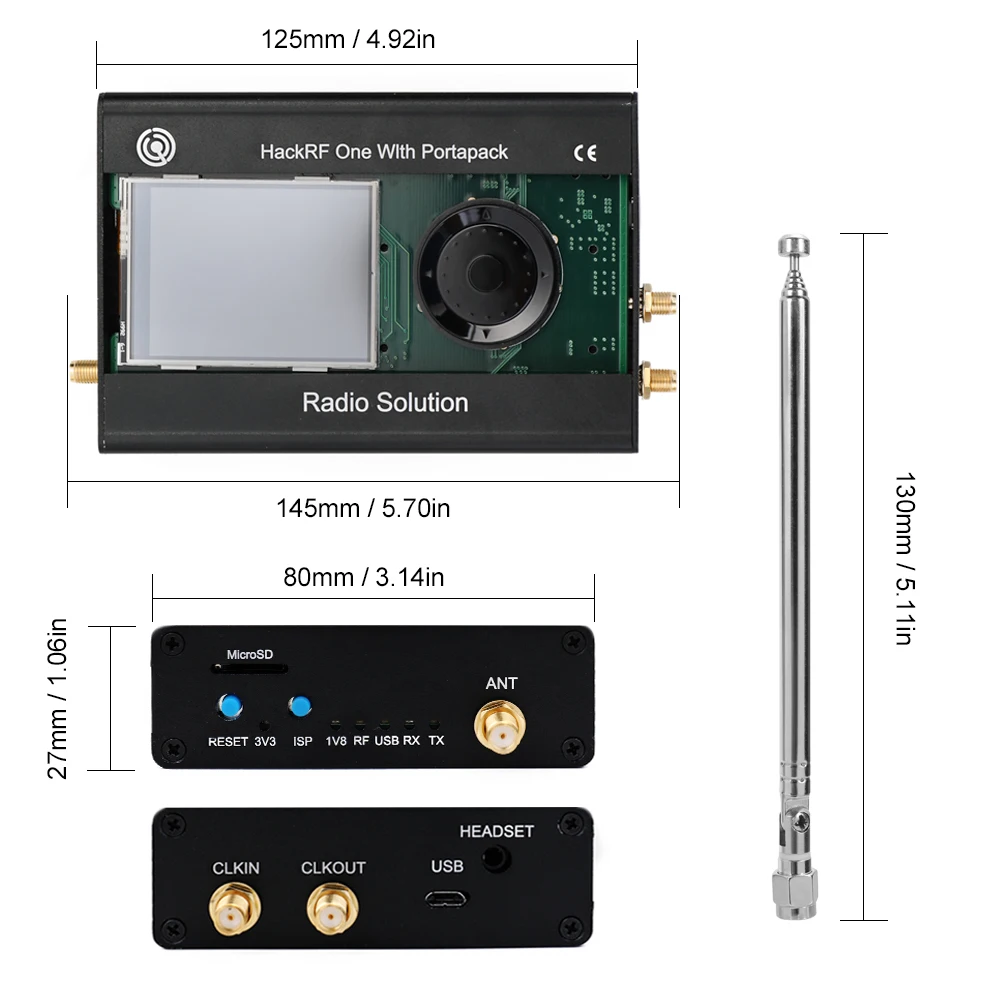 Новая последняя версия Portapack с 0.5ppm TCXO GPS часы для HACKRF ONE SDR программное обеспечение