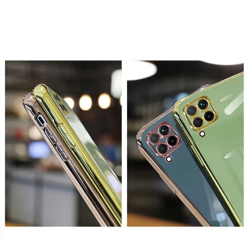 Luxury Silicone Case For Huawei P40 Lite phone Case For p40 lite Cover Shockproof Stand Holder Case Huawei p40 Lite E Pro Y7p