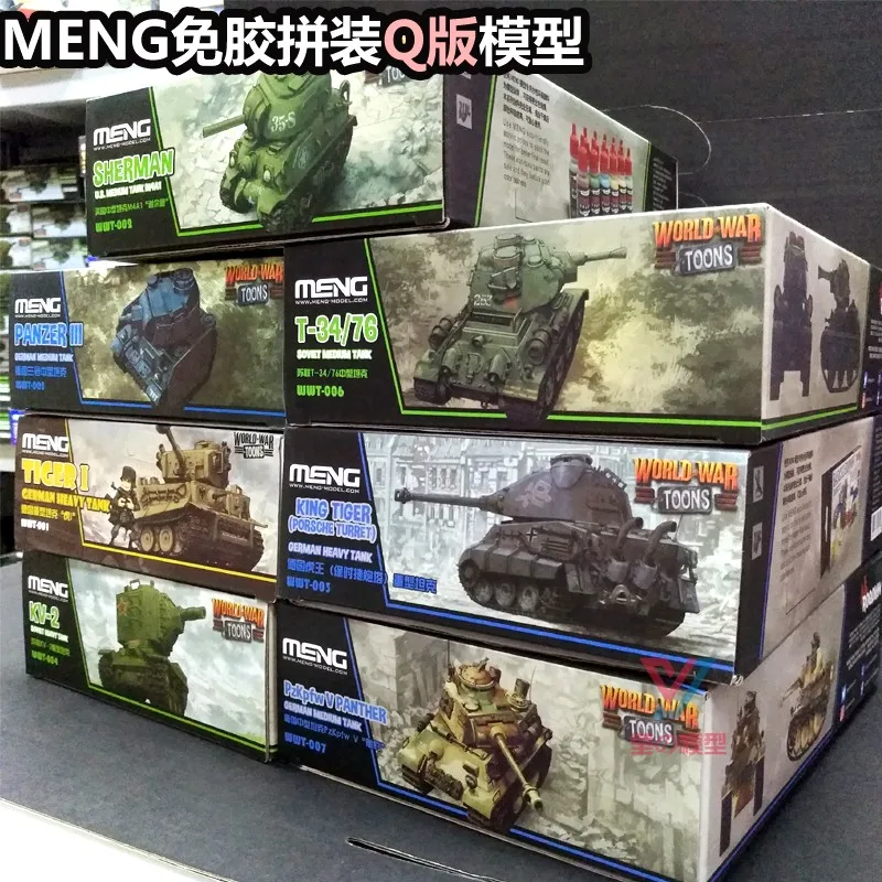 Игрушечная модель Meng Q WW2 M4A1 Sherman King Тигр Танк T34 KV2 сделай сам военная