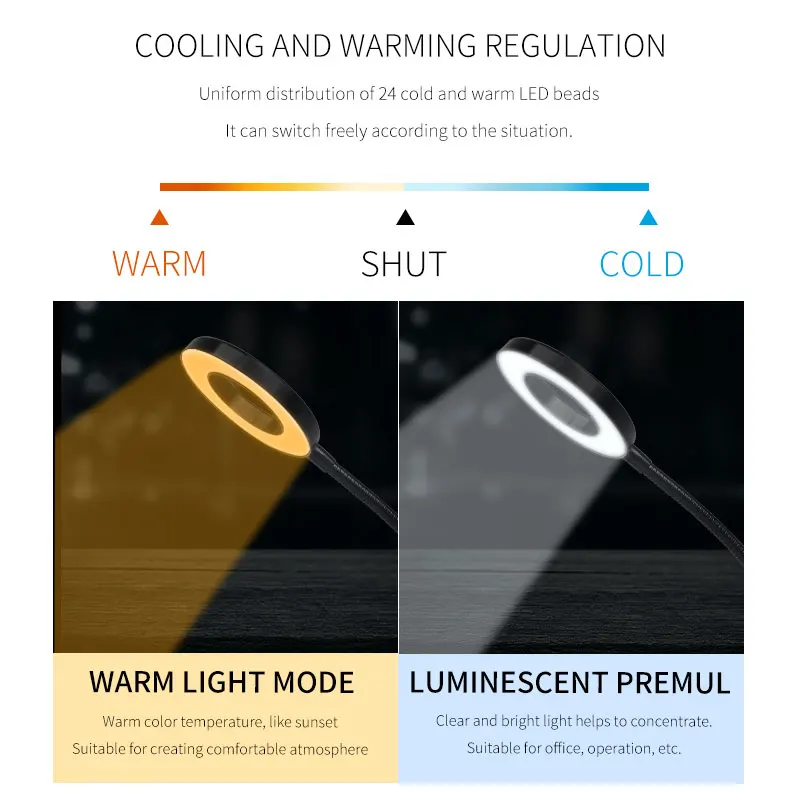 Высококачественная Черная настольная лампа с зажимом осветитель для макияжа