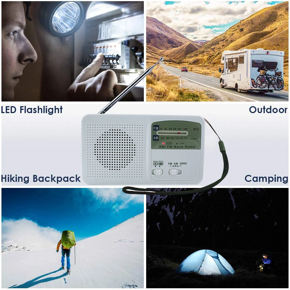 Многофункциональное радио на солнечной батарее AM FM портативный внешний