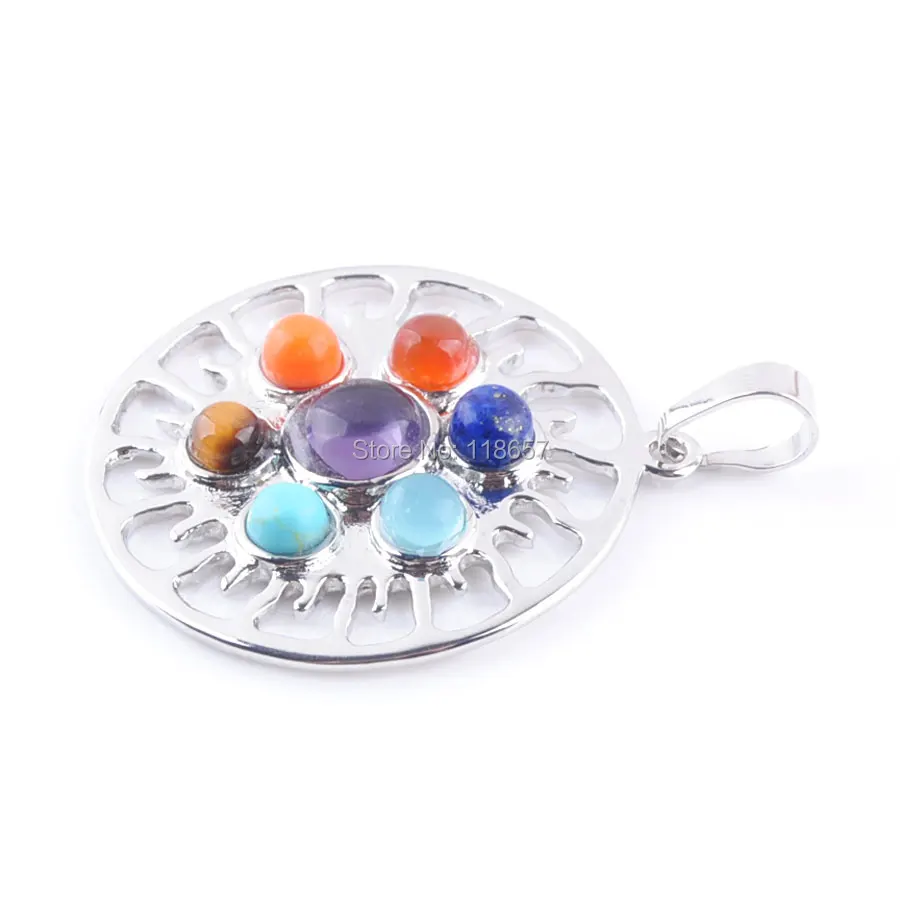 YOWOST натуральные драгоценные камни бисер 7 Чакр рейки заживляющие цветы круглая