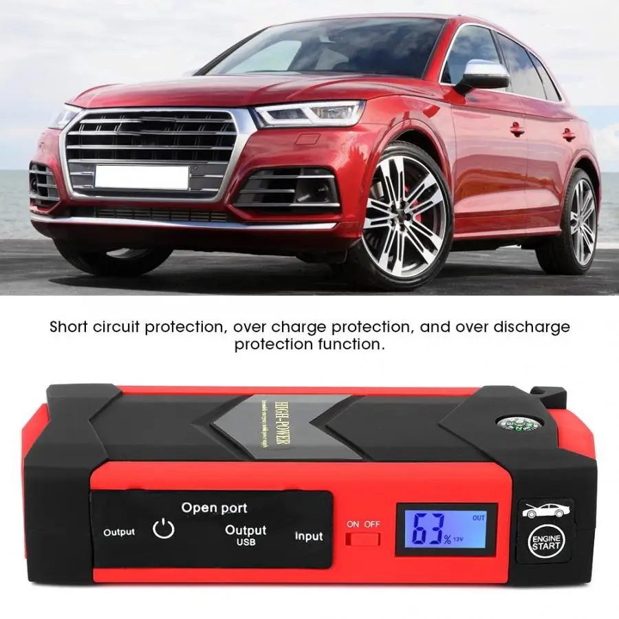 12 В 20000 мАч Многофункциональный цифровой дисплей Smart Jump Starter аварийный внешний