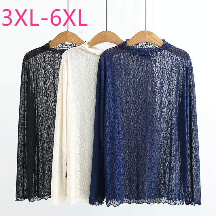Новинка Весна Лето Плюс Размер Топы для женщин большой свободный длинный рукав