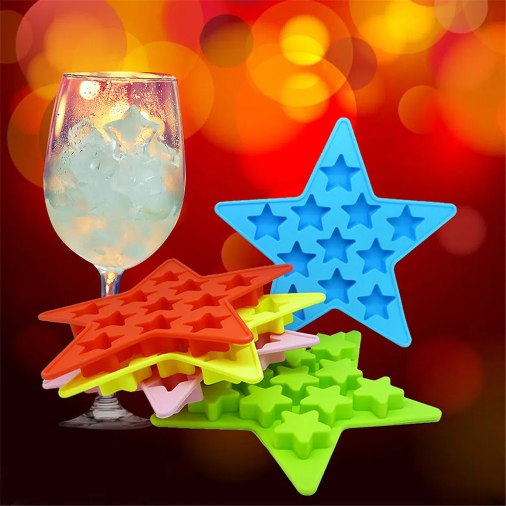 

54dc Mold Freeze Cube Handmade Five Star Cool Silicone Ice Cube Tray Freeze Mold Maker Tools Mini Molds Ice Penda