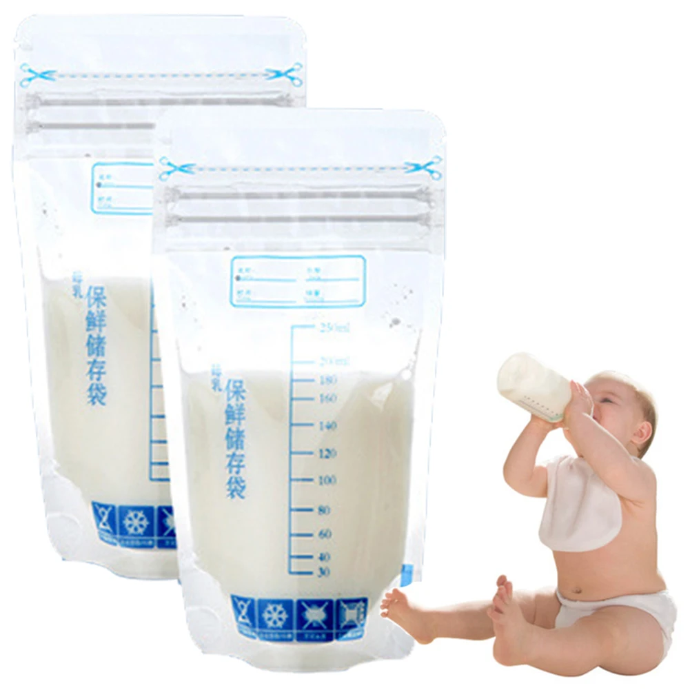 Bolsas de almacenamiento de leche materna para el congelador, etiquetas desechables de comida para beb&eacute;, seguro, 30 Uds.-2