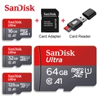 100% Оригинальный двойной флеш-накопитель SanDisk Micro SD карты Class10 TF карта, 16 ГБ, 32 ГБ, 64 ГБ, 128 ГБ макс 120 МБс. слот для карт памяти 256 ГБ для смартфонов и планшетных ПК