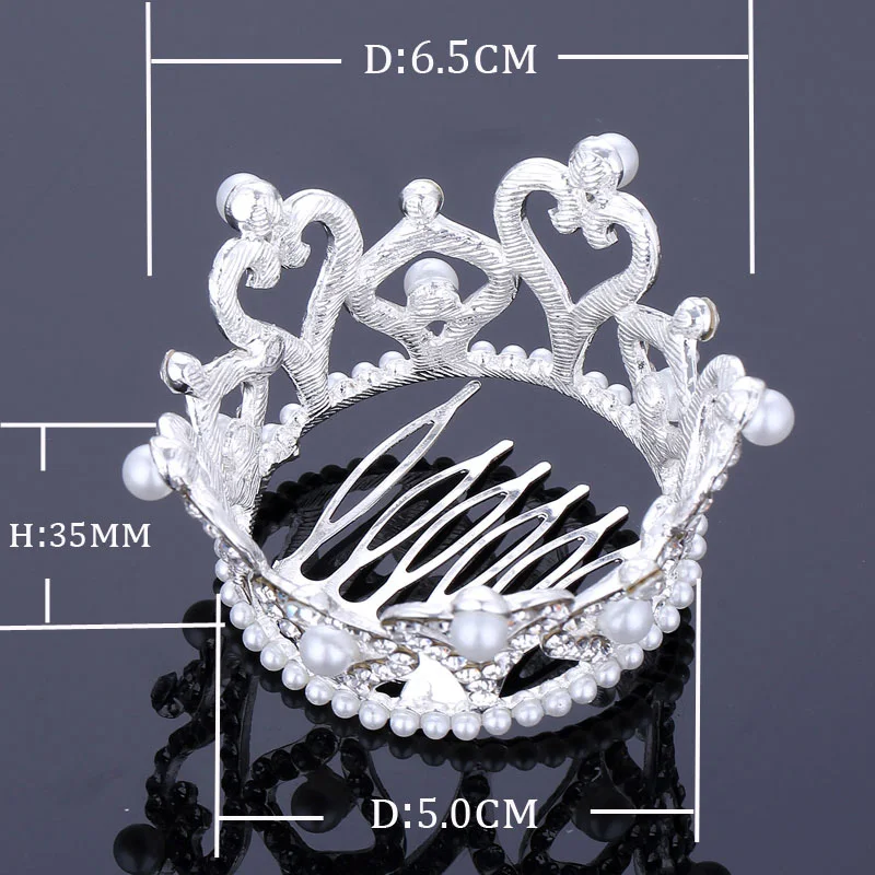 TDQUEEN, круглые свадебные диадемы и короны, покрытые серебром и золотом, свадебные аксессуары для волос для женщин