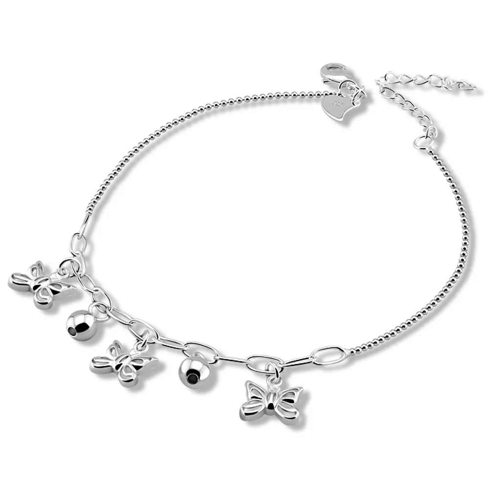 

Браслет на щиколотку женский из серебра 925 пробы, с цепочкой-звеньем