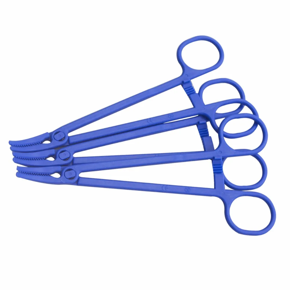 2 шт. медицинский Пластик Hemostat щипцы длинный изогнутый острый рот плоскогубцы