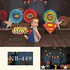 Фон для фотосъемки новорожденных с супергероями, детская тематическая вечеринка на день рождения, Декорации для фотостудии, реквизит