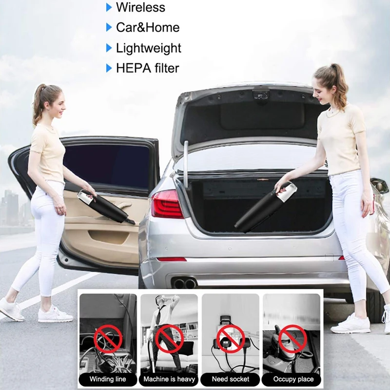 Ручной беспроводной пылесос перезаряжаемый ручной 7 кПа автомобильный легкий