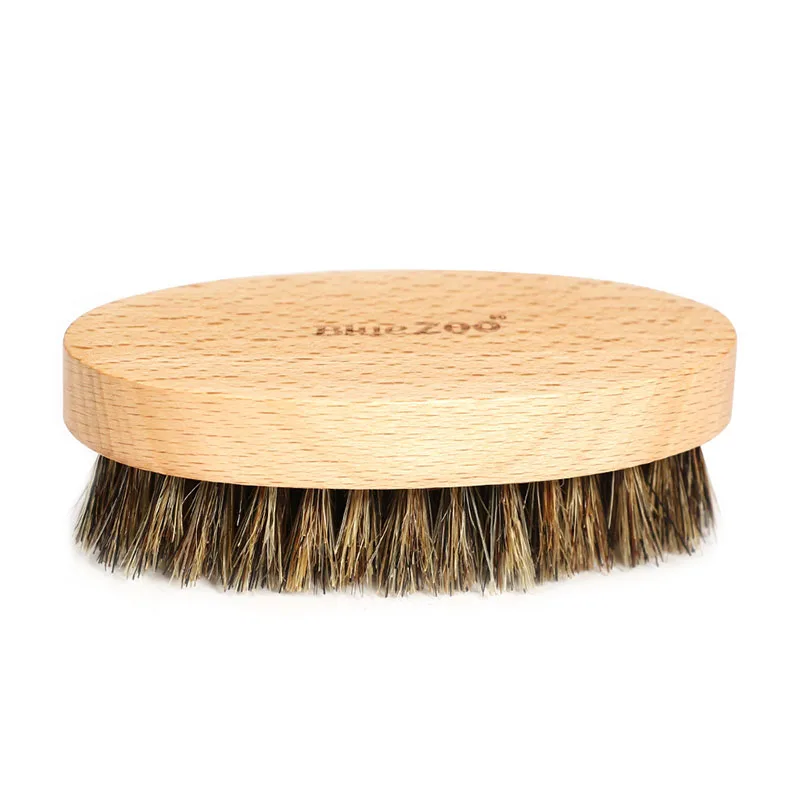 

Men's Beard Brush Boar Hair Bristle Beard Round Wood Shaving Comb Face Massage Handmade Shoes Brush Beauty Care