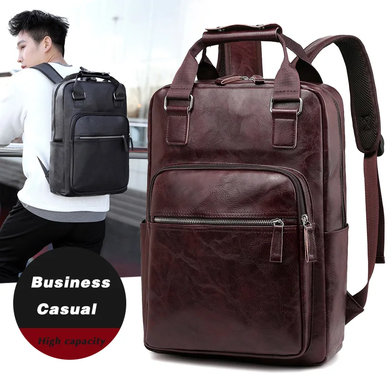 S Pu Leather Business Man Bag 2021 New Designer Laptop Backp