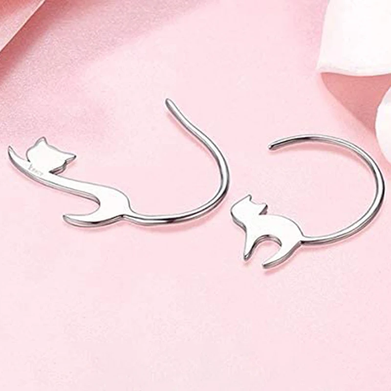 

Ear hook female small fresh asymmetric cat cute simple small animal ear jewelry for girl women ear decoration accessories