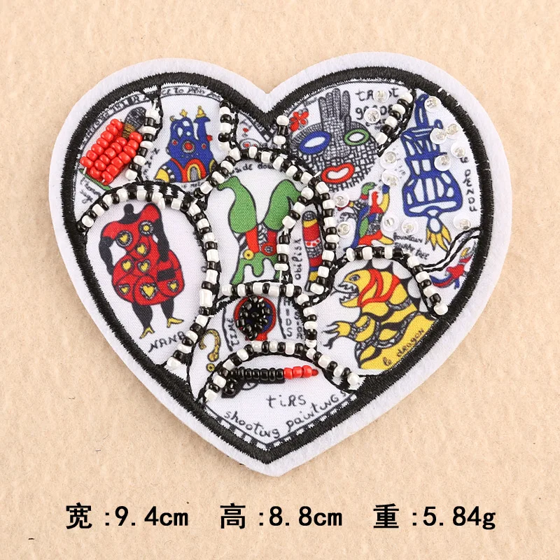 

Hand-Stitched Beads DIY Love Embroidered Cloth Stickers High-End Badge Shoes and Hats Bag Accessories Iron on Patch Parches