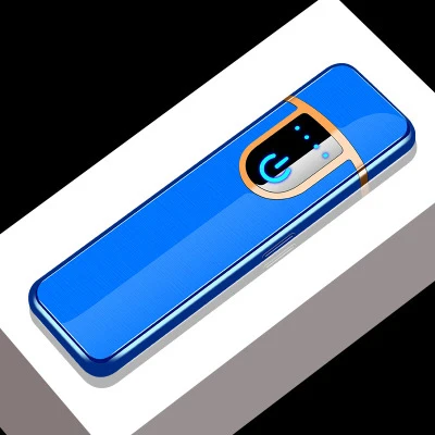 Синий USB забавная зажигалка, электронные мини-зажигалки, сигары, металлические, ветрозащитные, для мужчин, гаджеты, мужские подарки, аксессуары для сигарет - Цвет: Синий