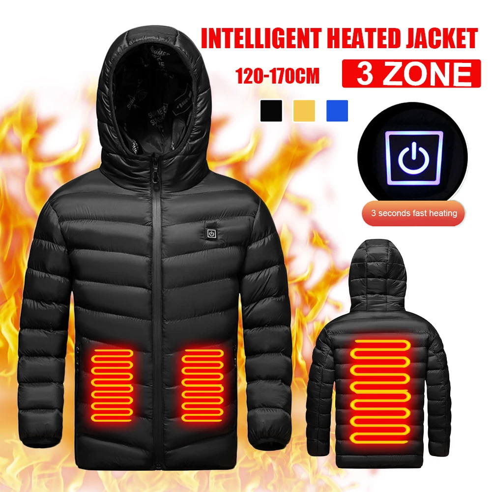

Children's Heated Jacket USB Charging Electric Hooded Jacket with 3 Temperature Adjustment Winter Thermal Coat Children's jacket