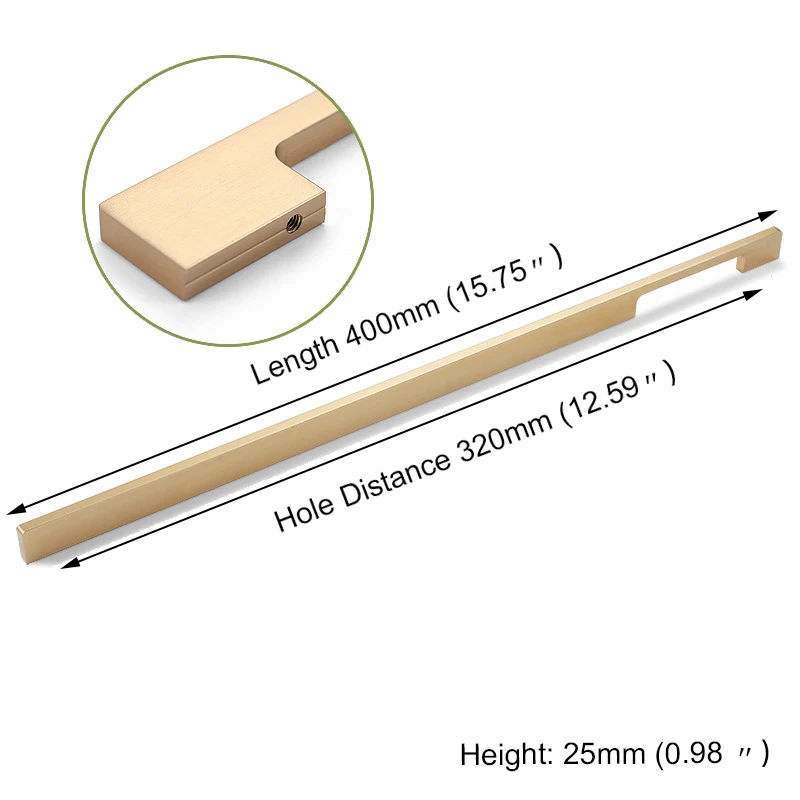 Gold 320mm KAK 5 шт. черные ручки для шкафа из твердого алюминиевого сплава кухонная дверная ручка для шкафа ручки для выдвижных ящиков оборудование для обработки мебели - Цвет: Gold 320mm